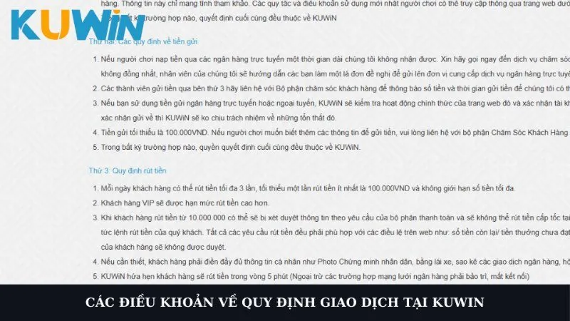 Điều khoản nhà cái quy định chặt chẽ trong các thao tác giao dịch