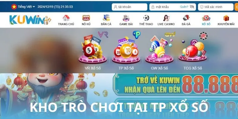 Kho trò chơi tại TP xổ số đa dạng cho mọi đối tượng